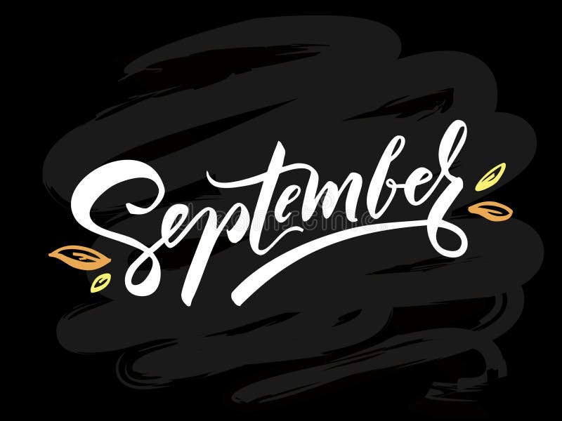 Ilustração da tipografia do vetor de setembro para o cartão, calendário, compartimento, convite, bandeira, cartaz Projeto gráfico ilustração royalty free Ilustração da tipografia do vetor de setembro para o cartão, calendário, compartimento, convite, bandeira, cartaz Projeto gráfico ilustração royalty free