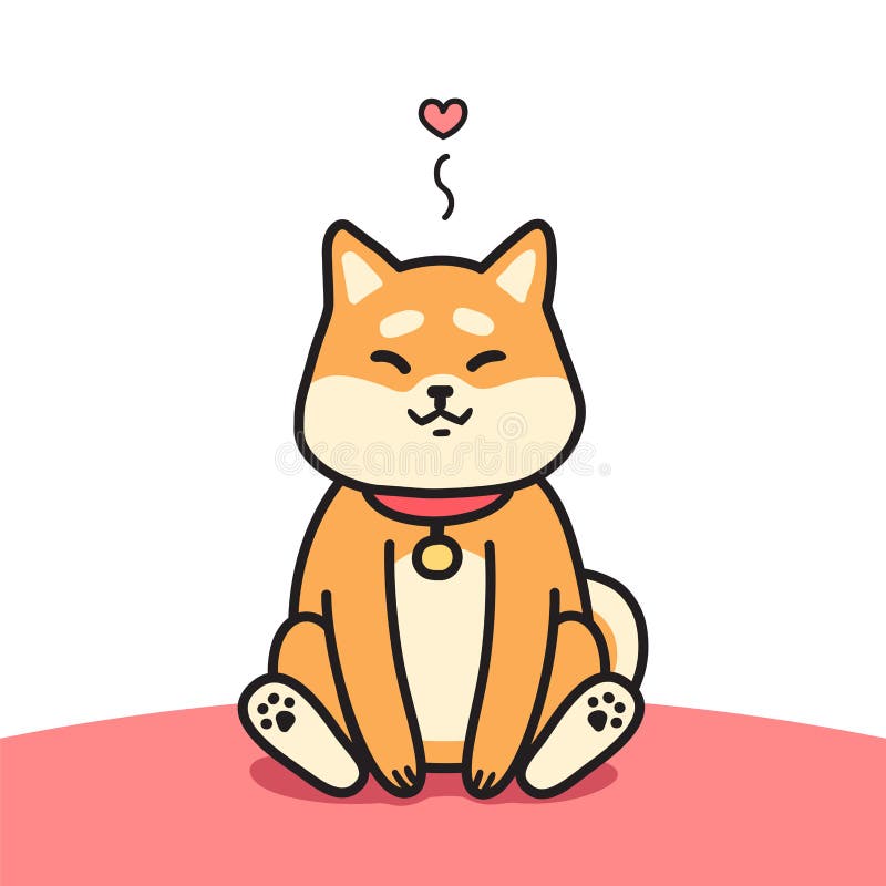 Ilustração de assento bonito do vetor do cão do inu do shiba ilustração royalty free Ilustração de assento bonito do vetor do cão do inu do shiba ilustração royalty free