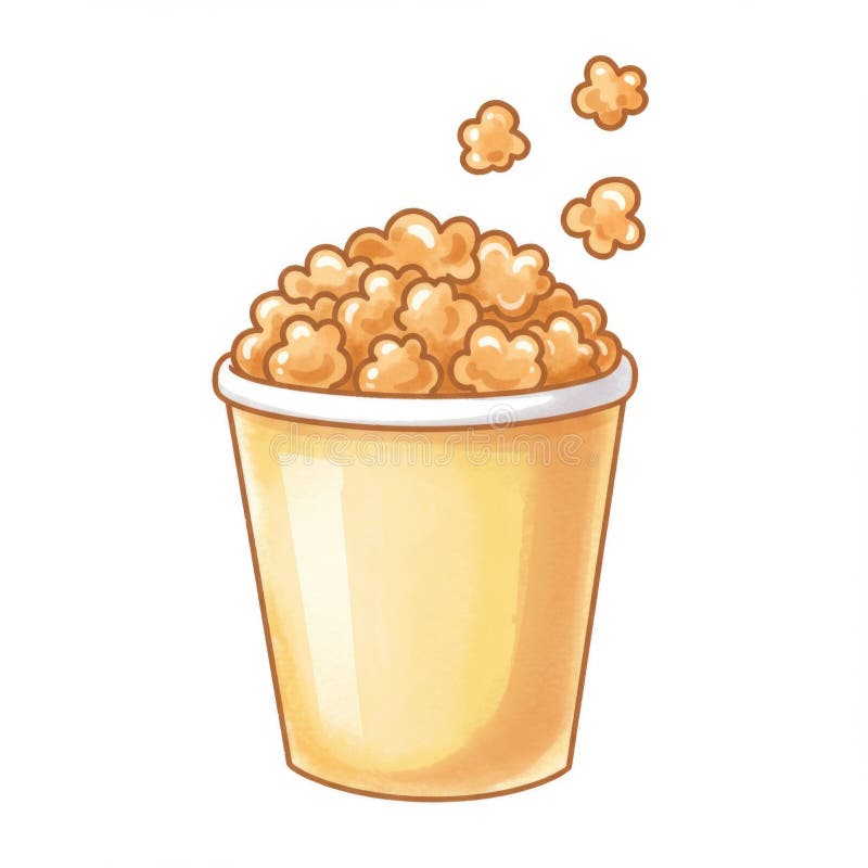 Ilustração de Balde de Pipoca Amarela ilustração stock