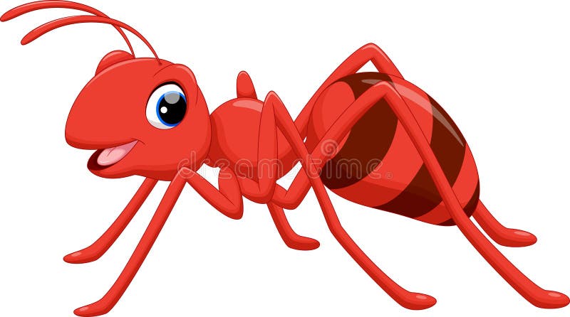 Ilustração de desenhos animados da formiga no fundo branco ilustração royalty free Ilustração de desenhos animados da formiga no fundo branco ilustração royalty free