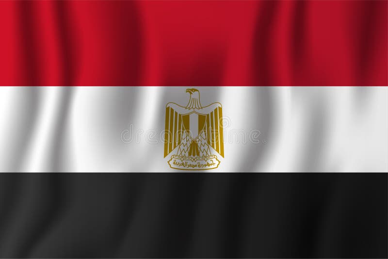 Ilustração de ondulação realística do vetor da bandeira de Egito Countr nacional ilustração stock Ilustração de ondulação realística do vetor da bandeira de Egito Countr nacional ilustração stock