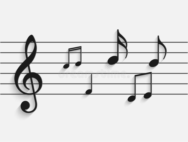 Ilustração de papel das notas musicais ilustração do vetor Ilustração de papel das notas musicais ilustração do vetor