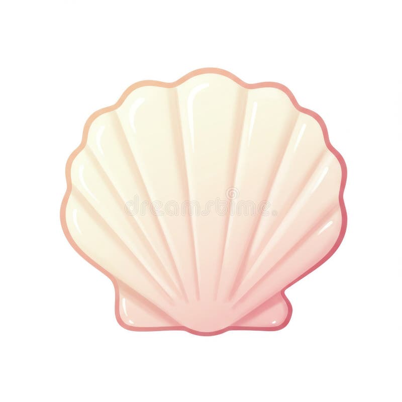 Ilustração de Pastel Pink e White Seashell ilustração stock
