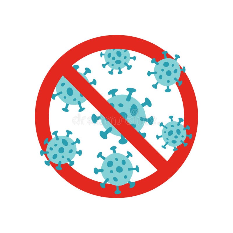 Ilustração de prevenção do vírus corona 19. símbolo de quarentena de coronavírus. ilustração vetorial