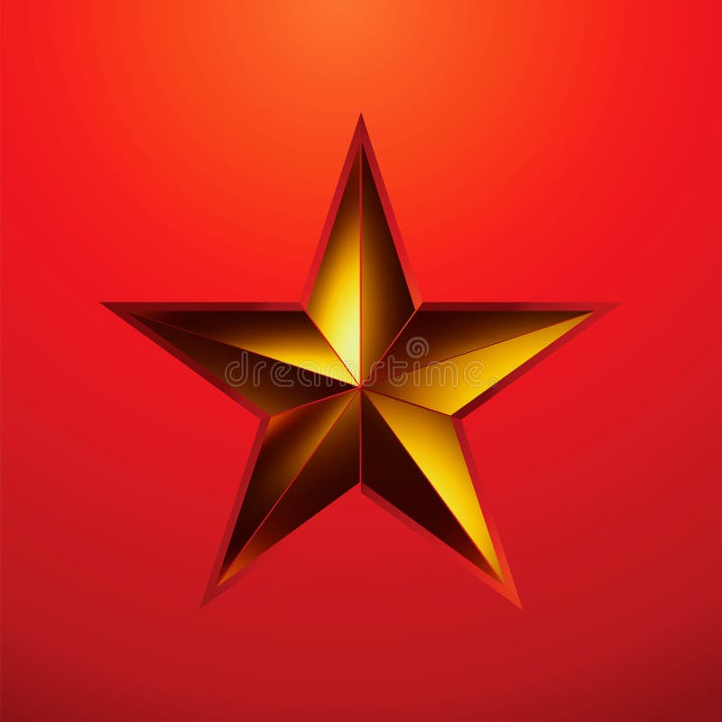 Ilustração de uma estrela do ouro no vermelho. EPS 8 ilustração royalty free Ilustração de uma estrela do ouro no vermelho. EPS 8 ilustração royalty free