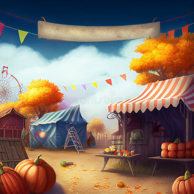 Ilustração de uma feira de outono ilustração royalty free