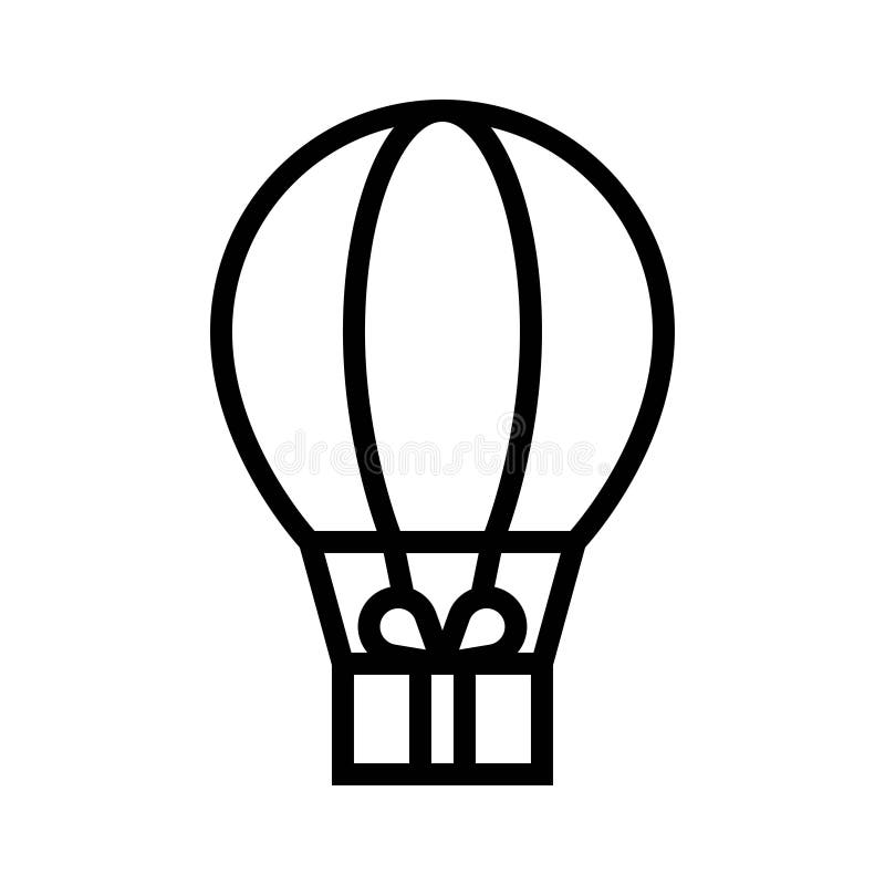 Ilustração de vetor de caixa de presente de paraquedas, ícone de estilo de linha ilustração royalty free