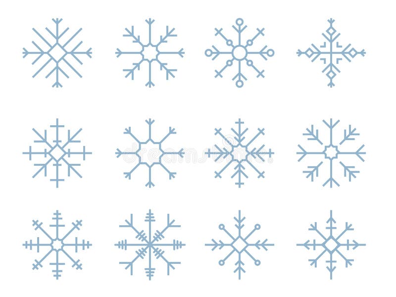 Ilustração de ícones bonitos do floco de neve ilustração royalty free