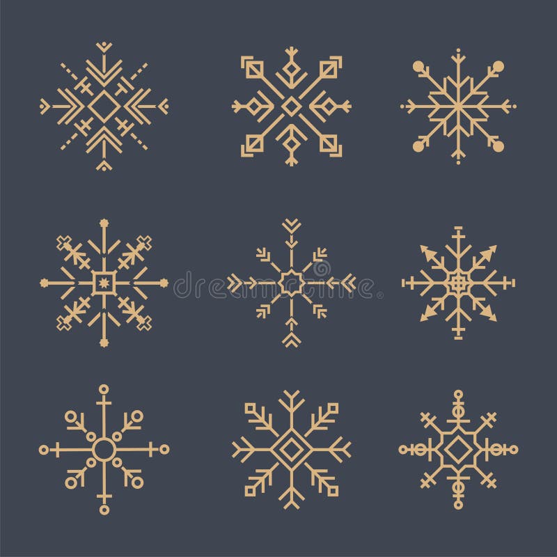 Ilustração de ícones bonitos do floco de neve ilustração royalty free