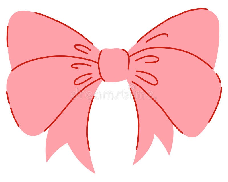 Ilustração Desenhada da Mão de Fita Dupla Cor-de-Rosa Elegante ilustração royalty free