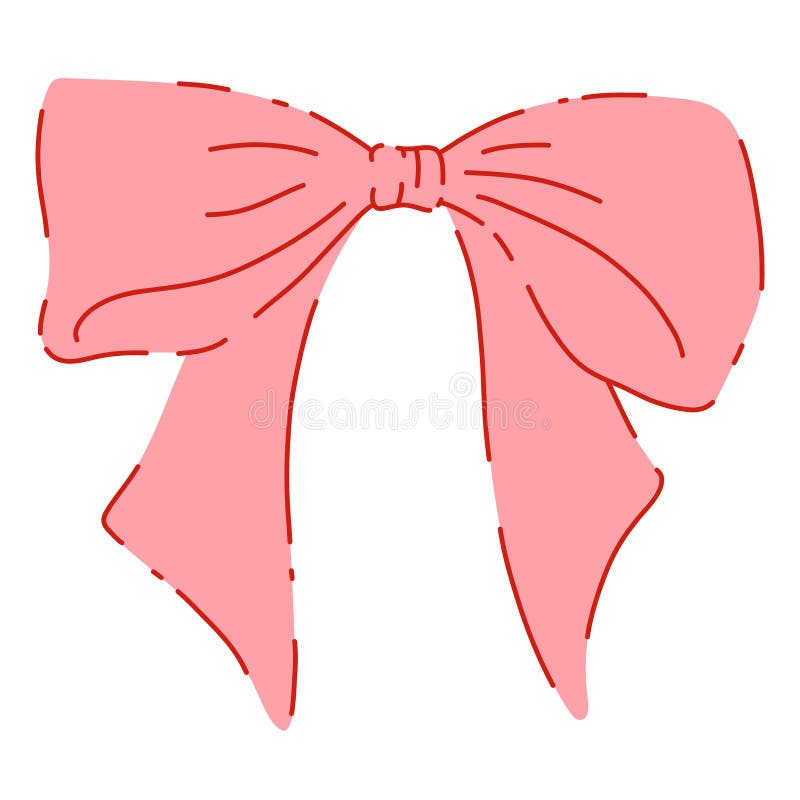 Ilustração Desenhada da Mão da Fita Rosa Elegante ilustração stock
