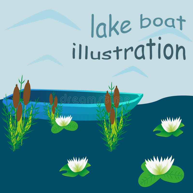 Ilustração do barco do lago ilustração royalty free Ilustração do barco do lago ilustração royalty free