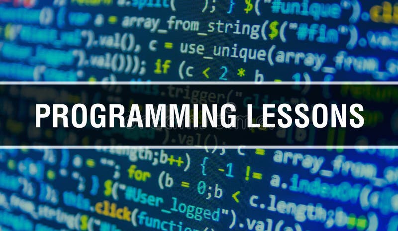 Programming lessons concept illustration using code for developing programs and app. programming lessons website code with colorful tags in browser view on dark background. programming lessons on. Programming lessons concept illustration using code for developing programs and app. programming lessons website code with colorful tags in browser view on dark background. programming lessons on