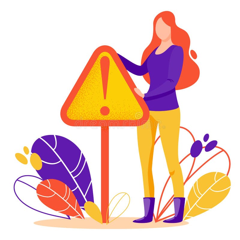A ilustração do conceito do vetor do perigo ou o erro assinam dentro o estilo liso ilustração do vetor A ilustração do conceito do vetor do perigo ou o erro assinam dentro o estilo liso ilustração do vetor