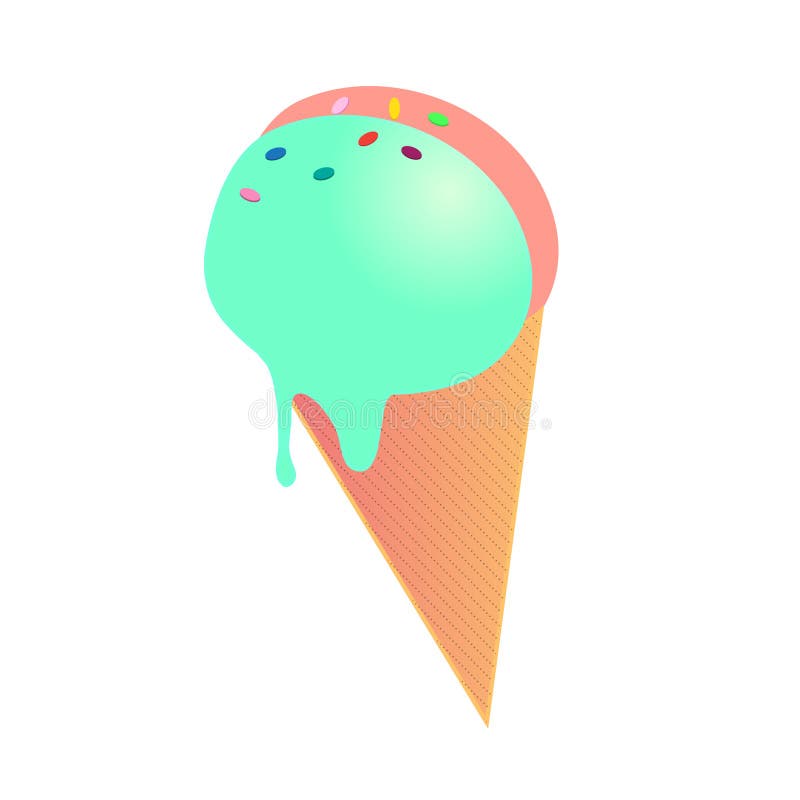 Ilustração do cone de gelado colorido Marrom azul verde vermelho cor-de-rosa ilustração royalty free Ilustração do cone de gelado colorido Marrom azul verde vermelho cor-de-rosa ilustração royalty free