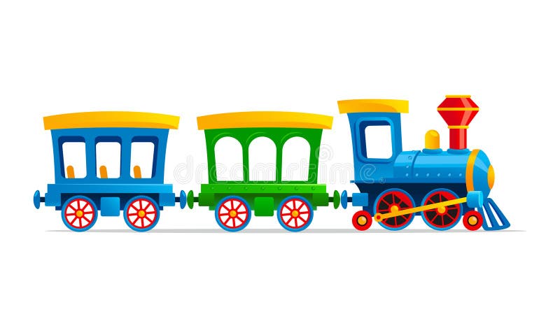 Ilustração do estilo dos desenhos animados do trem do brinquedo