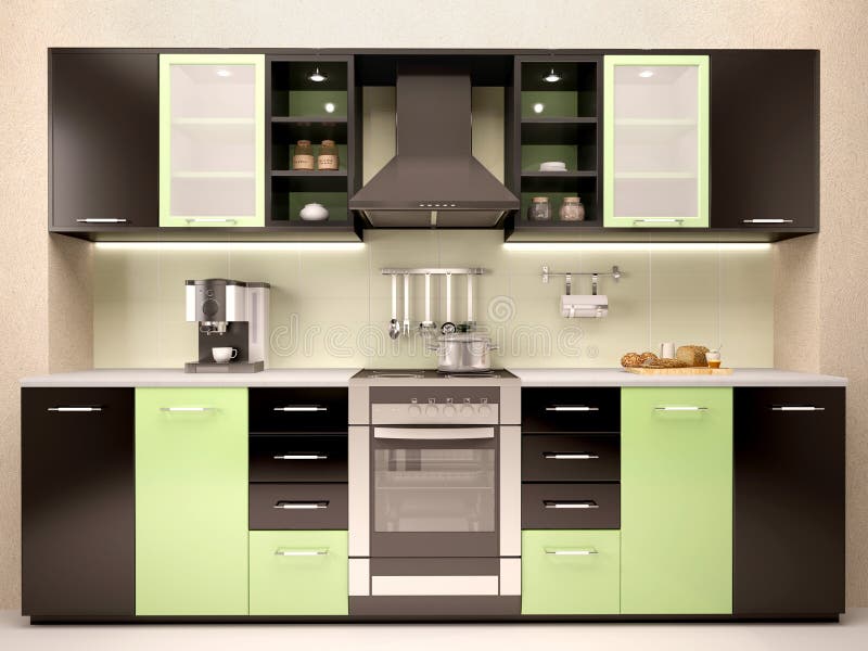 Ilustração do interior moderno da cozinha ilustração do vetor Ilustração do interior moderno da cozinha ilustração do vetor