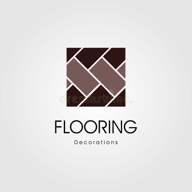 Ilustração do logotipo de granito granito de vinil de madeira dura com pavimento minimalista