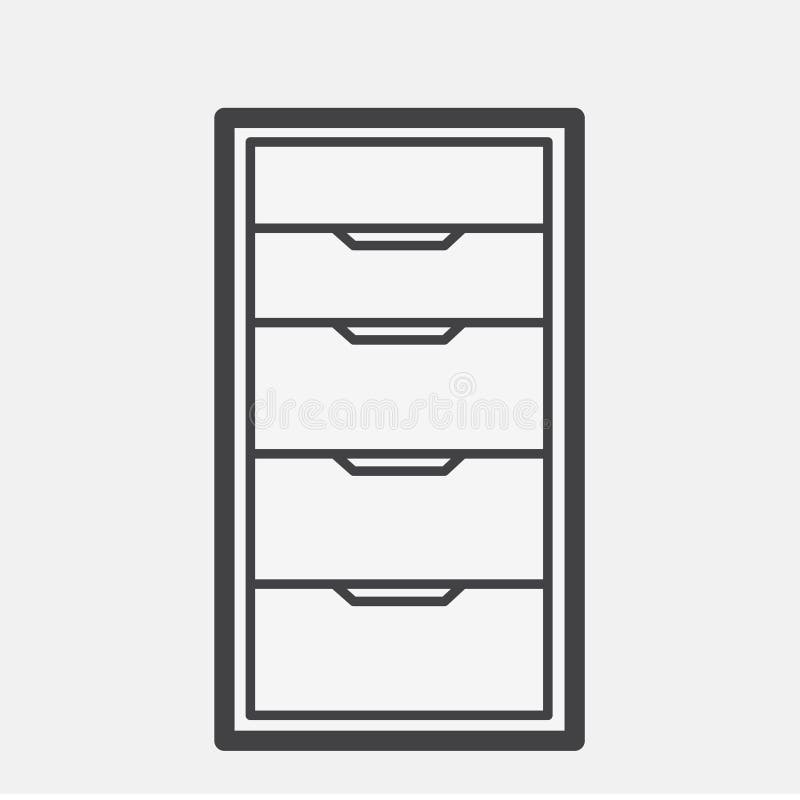 Ilustração do material de escritório da gaveta do original ilustração royalty free