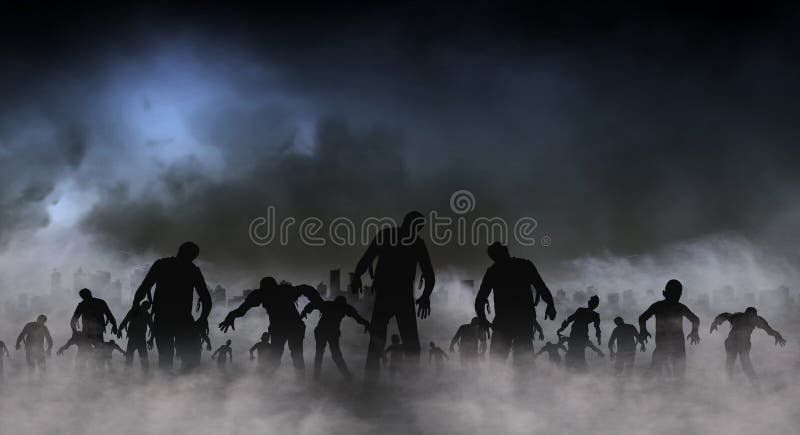 Ilustração do mundo do zombi. Ilustração e fundo do festival de Dia das Bruxas