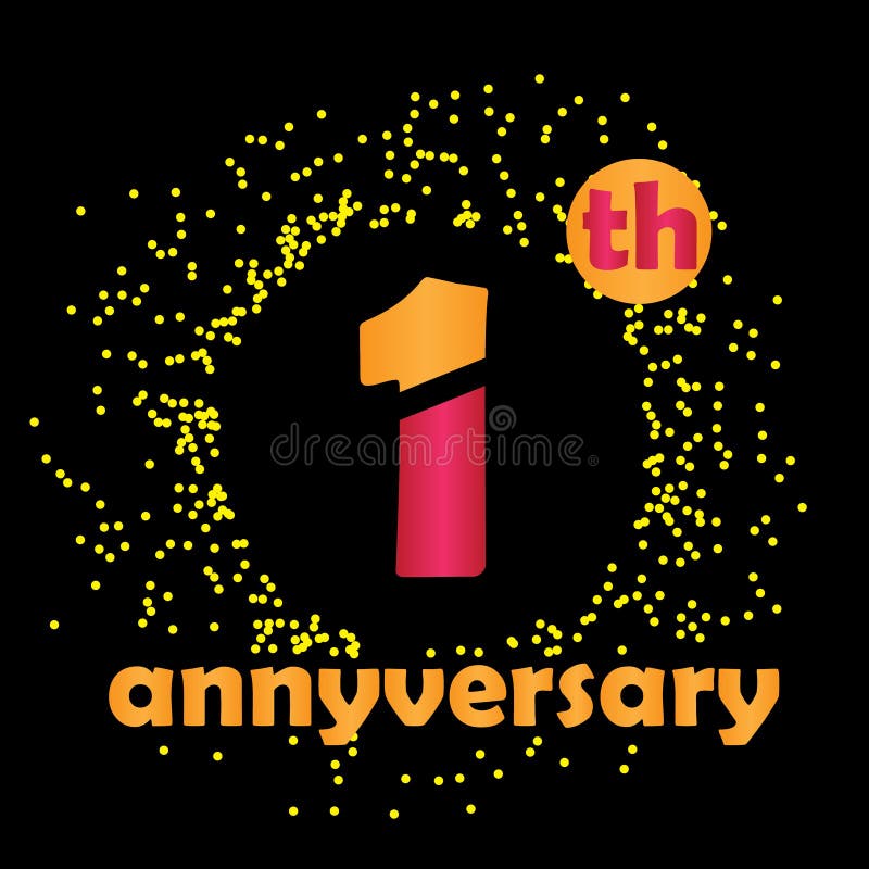 Ilustração do projeto do molde do vetor de um aniversário de 1 ano - vetor ilustração royalty free Ilustração do projeto do molde do vetor de um aniversário de 1 ano - vetor ilustração royalty free