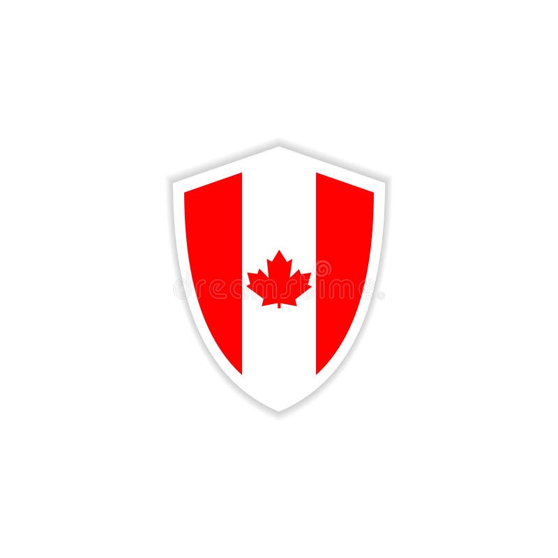 Ilustração do projeto do molde do vetor do emblema da bandeira de Canadá ilustração royalty free Ilustração do projeto do molde do vetor do emblema da bandeira de Canadá ilustração royalty free