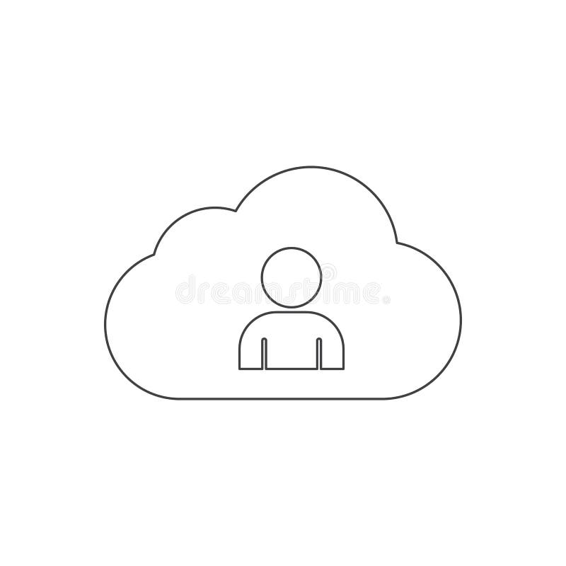 Ilustração do projeto do vetor do ícone do esboço da nuvem e da pessoa ilustração do vetor