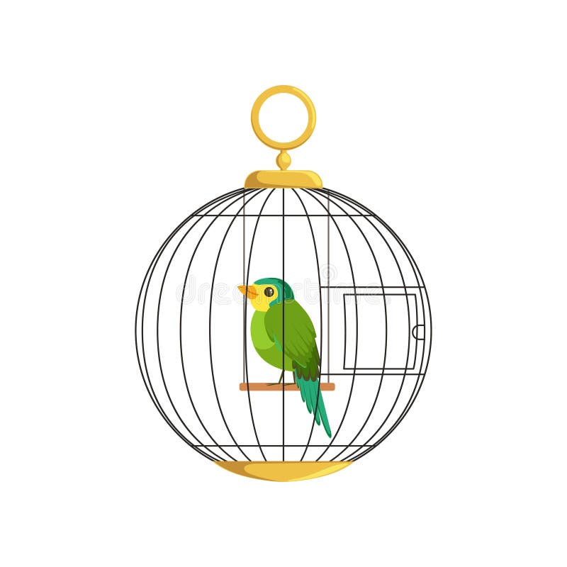 Ilustração do pássaro pequeno colorido na gaiola Passarinho verde do canto Pilha de suspensão na forma redonda Canário doméstico ilustração do vetor Ilustração do pássaro pequeno colorido na gaiola Passarinho verde do canto Pilha de suspensão na forma redonda Canário doméstico ilustração do vetor