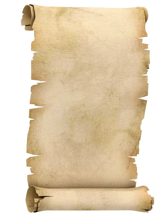 Parchment scroll 3d illustration isolated on white background. Parchment scroll 3d illustration isolated on white background