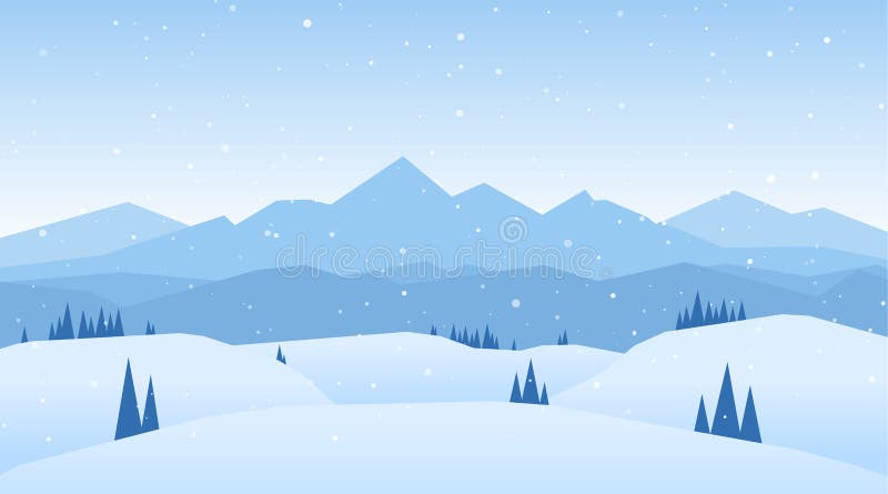 Ilustração do vetor: As montanhas nevado do inverno ajardinam com montes e pinhos ilustração stock Ilustração do vetor: As montanhas nevado do inverno ajardinam com montes e pinhos ilustração stock
