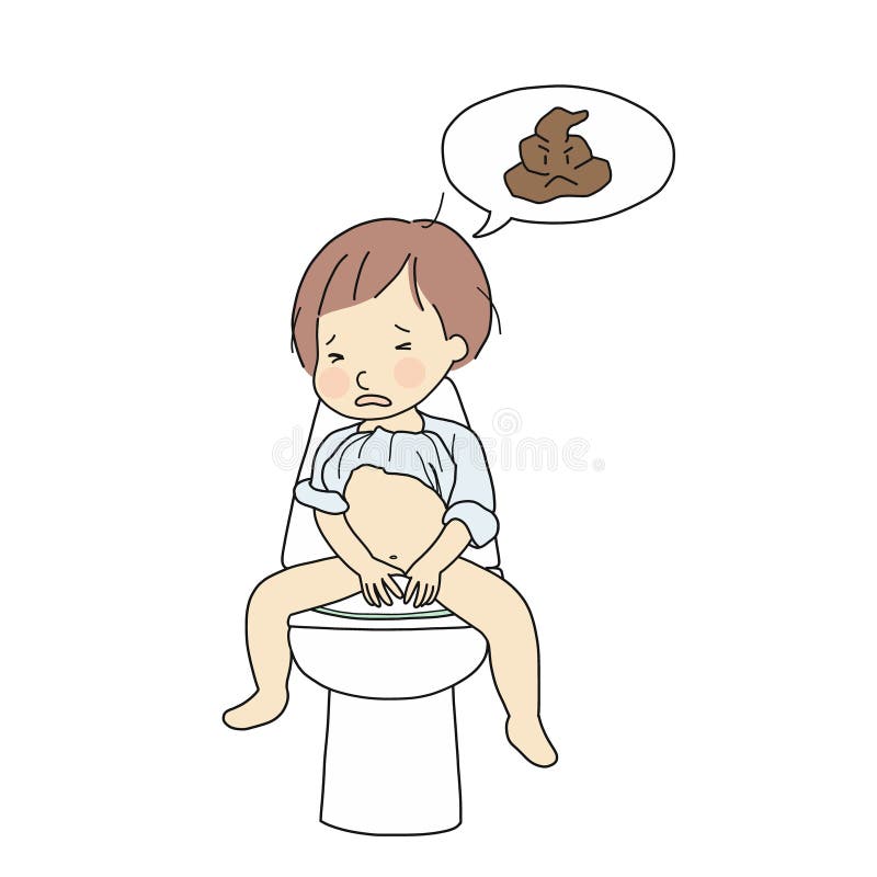 Ilustração do vetor do bebê que está sendo constipado Criança que tenta ao tombadilho Problema de saúde, constipação na criança, ilustração stock Ilustração do vetor do bebê que está sendo constipado Criança que tenta ao tombadilho Problema de saúde, constipação na criança, ilustração stock