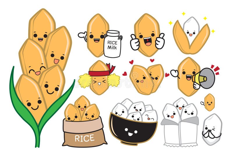 Ilustração do vetor do caráter do arroz ilustração stock Ilustração do vetor do caráter do arroz ilustração stock