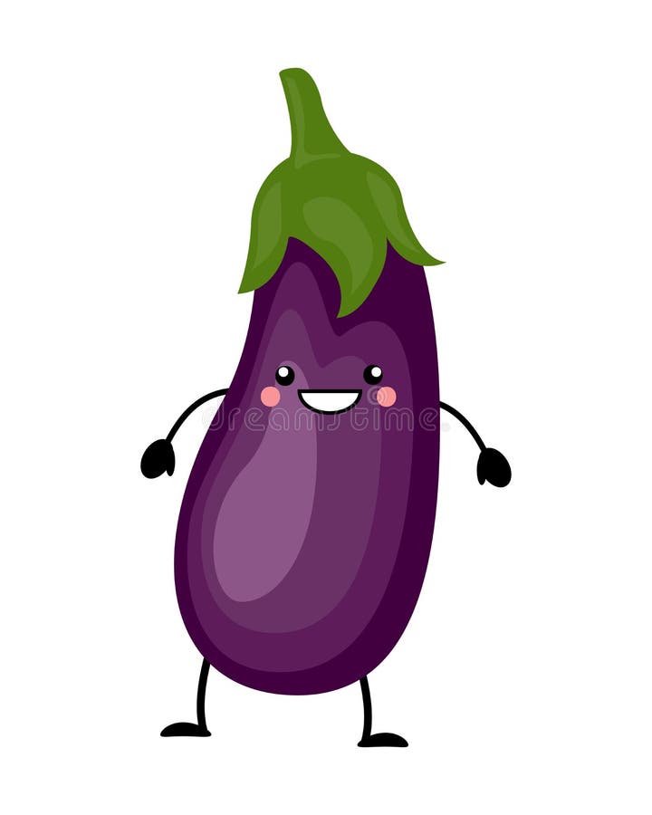 Ilustração do vetor da beringela no estilo liso isolada em b branco ilustração do vetor