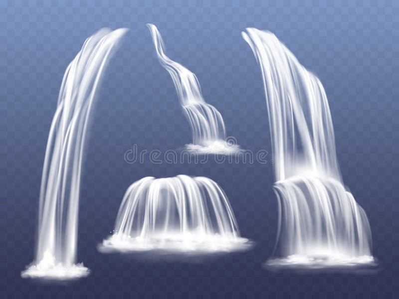 Ilustração do vetor da cascata do volume de água da cachoeira