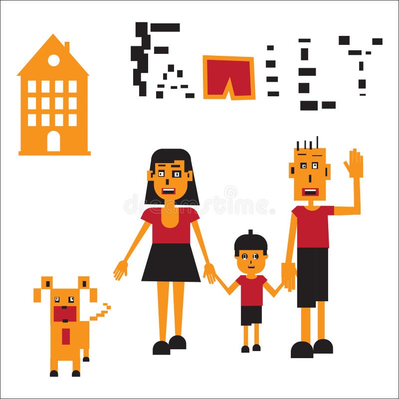 Ilustração do vetor da família robótico ilustração stock Ilustração do vetor da família robótico ilustração stock