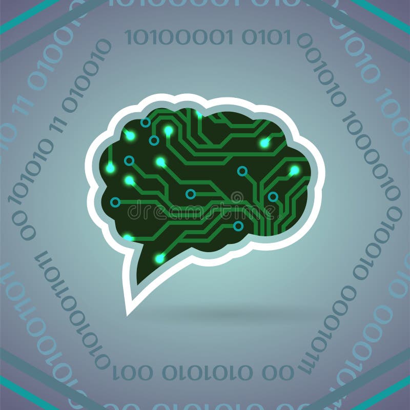 Ilustração do vetor da inteligência artificial da placa de circuito em claro - cinzento ilustração stock Ilustração do vetor da inteligência artificial da placa de circuito em claro - cinzento ilustração stock