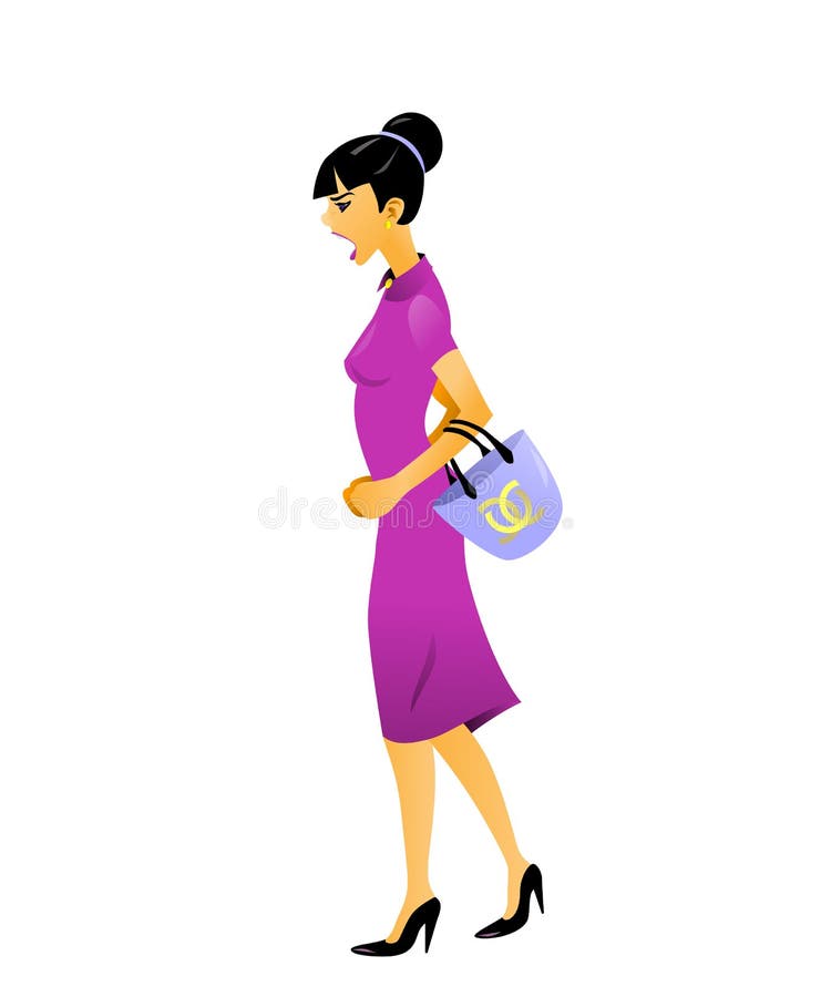 Ilustração do vetor da menina gritando irritada da forma ilustração do vetor Ilustração do vetor da menina gritando irritada da forma ilustração do vetor