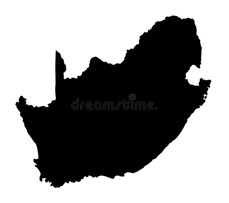 Ilustração do vetor da silhueta do mapa de África do Sul ilustração do vetor Ilustração do vetor da silhueta do mapa de África do Sul ilustração do vetor