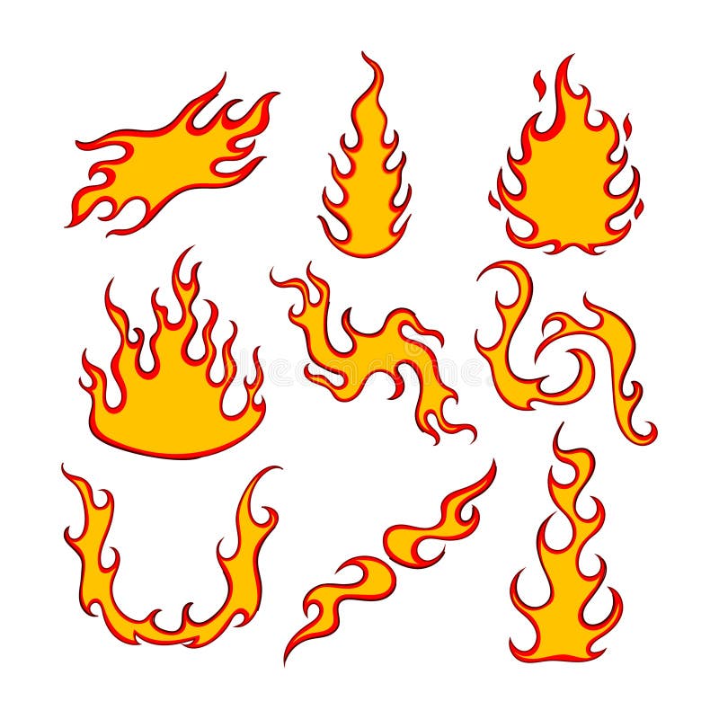 flame decal set cartoon. tattoo hot, race sticker, custom paint flame decal sign. isolated symbol vector illustration. flame decal set cartoon. tattoo hot, race sticker, custom paint flame decal sign. isolated symbol vector illustration