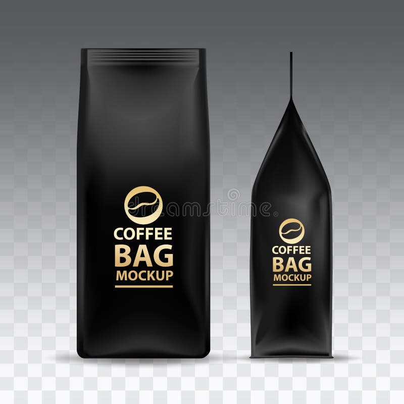 Ilustração do vetor de embalagem do mockup do saco de café