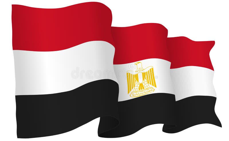 Ilustração do vetor de ondulação da bandeira de Egito ilustração stock
