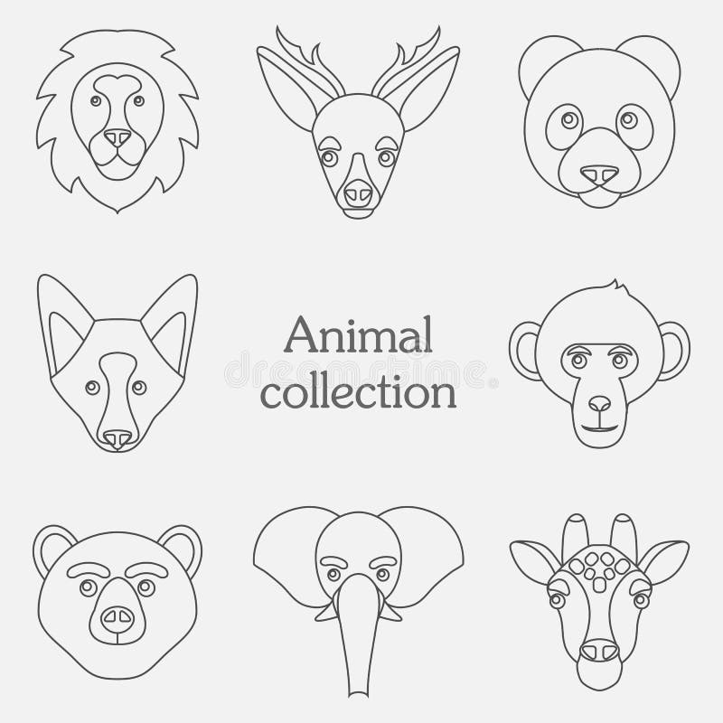 Ilustração do vetor do grupo animal engraçado do ícone