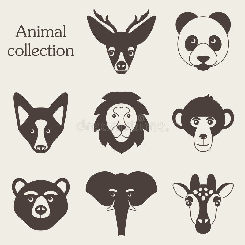 Ilustração do vetor do grupo animal engraçado do ícone