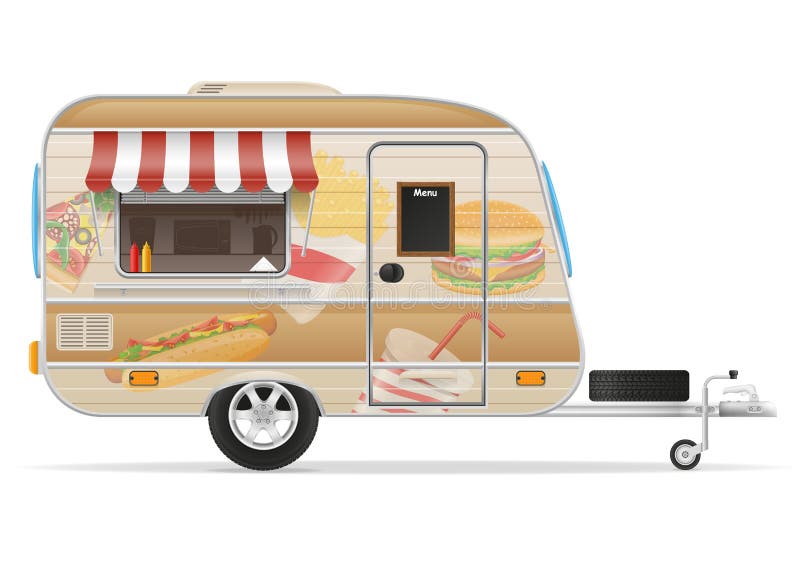 Ilustração do vetor do reboque do fast food ilustração do vetor Ilustração do vetor do reboque do fast food ilustração do vetor