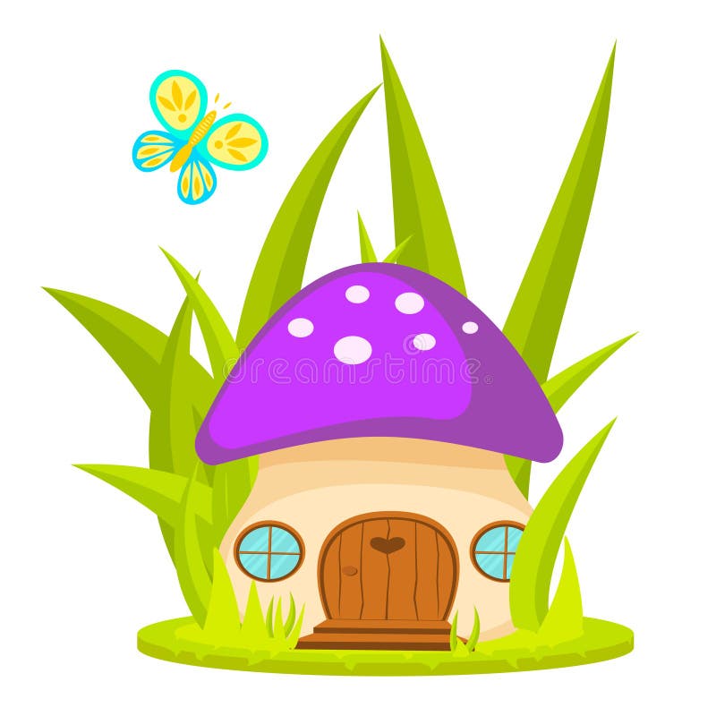 Ilustração do vetor dos desenhos animados da casa do cogumelo ilustração do vetor Ilustração do vetor dos desenhos animados da casa do cogumelo ilustração do vetor