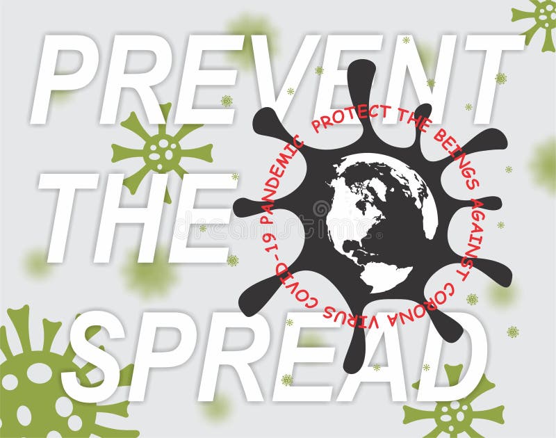 Ilustração do vetor dos slogans do vírus corona para evitar a propagação. ilustração gráfica abstrata da campanha de sensibilizaçã