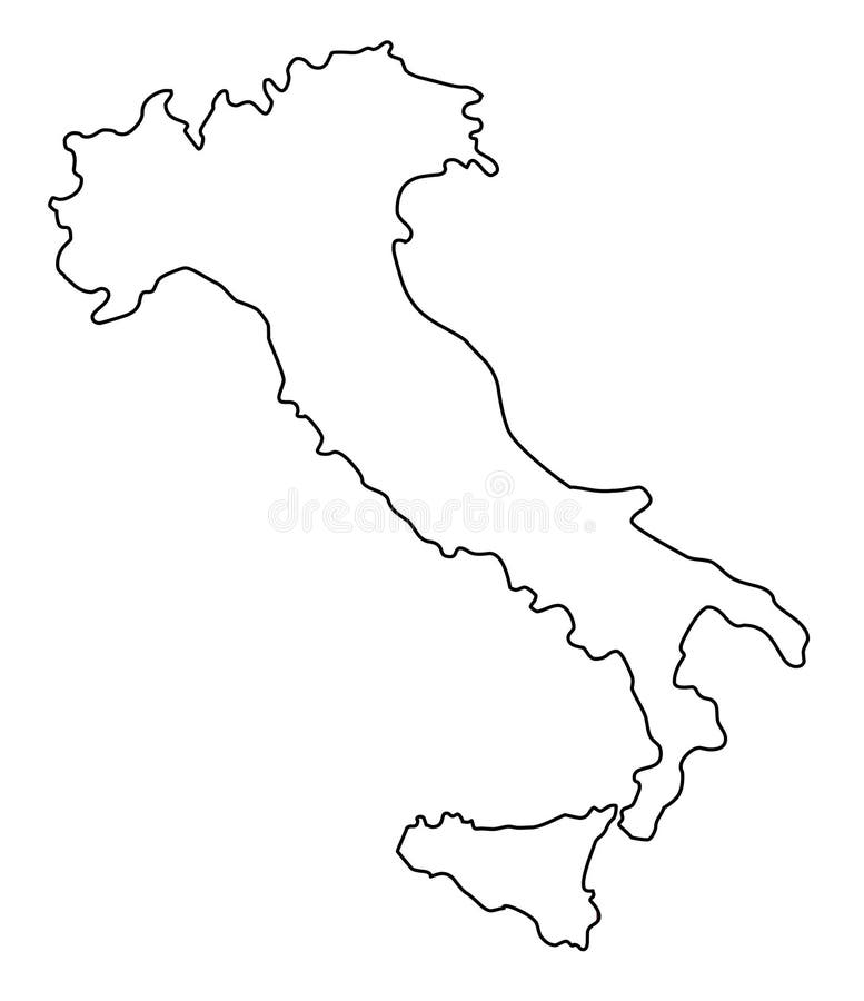 Ilustração do vetor do esboço do mapa de Itália ilustração stock Ilustração do vetor do esboço do mapa de Itália ilustração stock