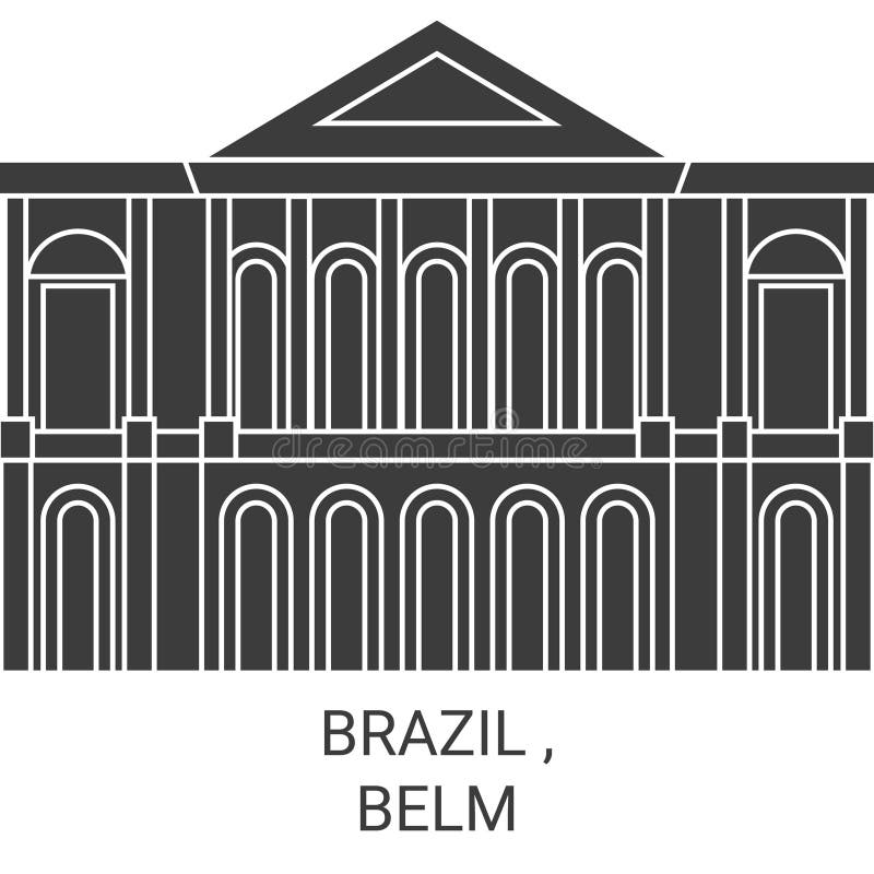 Brazil , Belm travel landmark line vector illustration. Brazil , Belm travel landmark line vector illustration