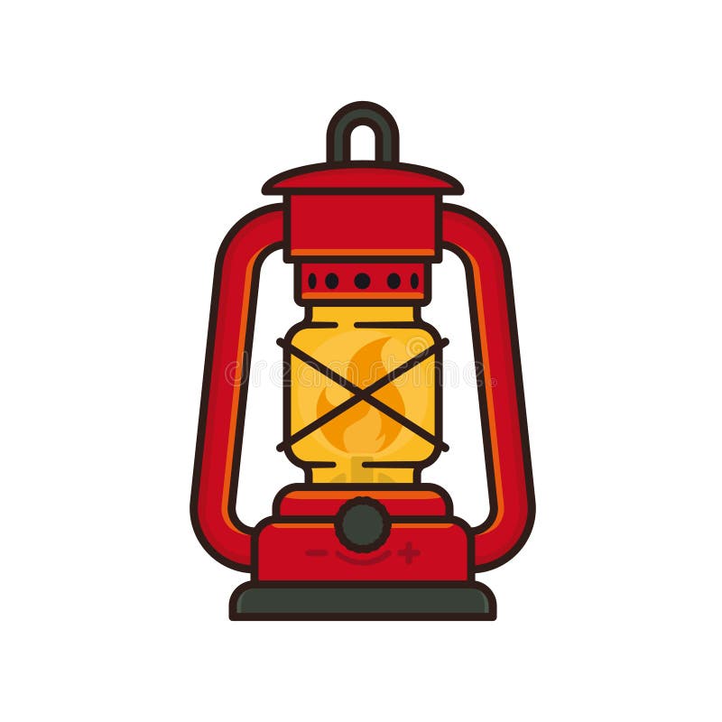 Ilustração do vetor isolado da lâmpada de querosene para o dia de petróleo ilustração royalty free