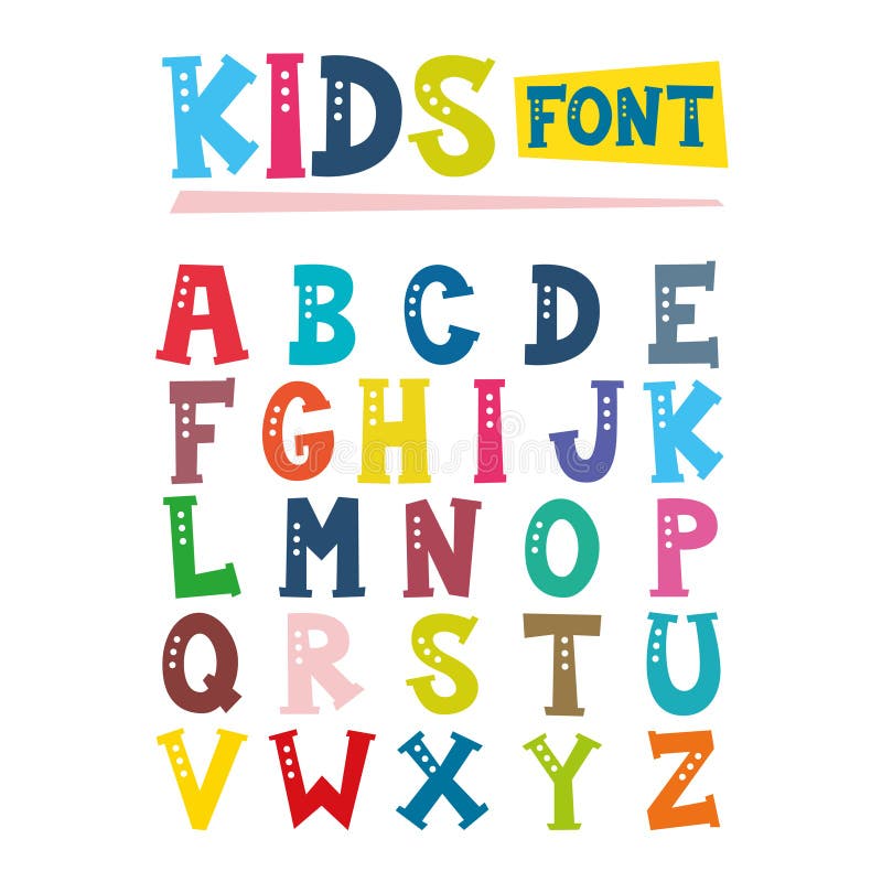 Ilustração vetorial de design de fonte infantil ilustração stock